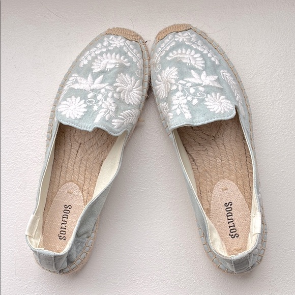 Soludos Women's Embroidered Espadrilles - Light Blue - Picture 2 of 8